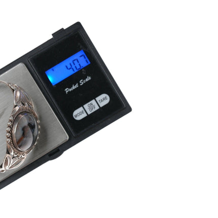 6.375" 40's-50's Bell trading post agate sterling bracelet - Estate Fresh Austin