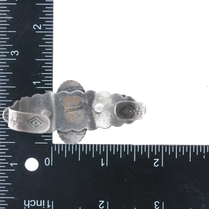 6.375" 40's-50's Fred Harvey Era sterling and turquoise arrows cuff bracelet - Estate Fresh Austin