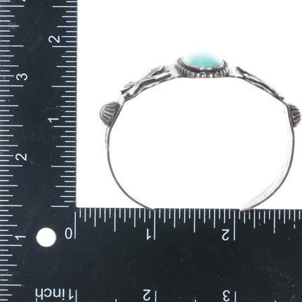 6.375" 40's-50's Fred Harvey Era sterling and turquoise arrows cuff bracelet - Estate Fresh Austin