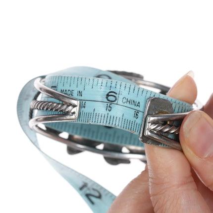 6.375" 40's-50's Navajo silver and turquoise thunderbird cuff bracelet - Estate Fresh Austin