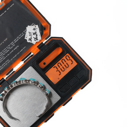 6.375" 40's-50's Zuni carved turquoise silver cuff bracelet - Estate Fresh Austin