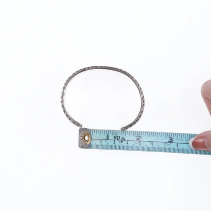 6.375" 40's-50's Zuni Fishscale inlay sterling bracelet - Estate Fresh Austin