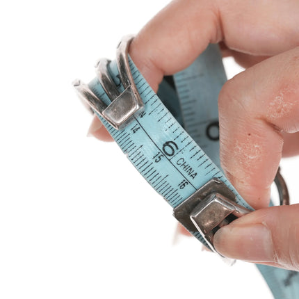 6.375" 50's-60's Native American silver triple shank turquoise cuff bracelet - Estate Fresh Austin