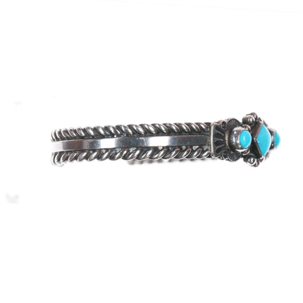 6.375" Albert Jake Navajo sterling Sleeping Beauty turquoise cuff bracelet - Estate Fresh Austin