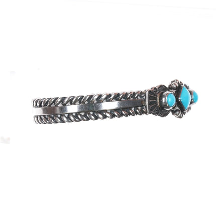 6.375" Albert Jake Navajo sterling Sleeping Beauty turquoise cuff bracelet - Estate Fresh Austin