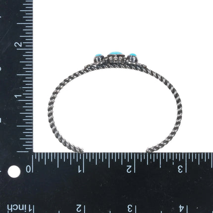 6.375" Albert Jake Navajo sterling Sleeping Beauty turquoise cuff bracelet - Estate Fresh Austin