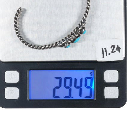 6.375" Albert Jake Navajo sterling Sleeping Beauty turquoise cuff bracelet - Estate Fresh Austin