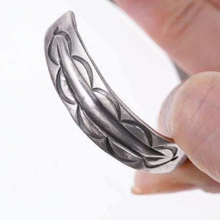 6.375" Antique Navajo Ingot Silver Bracelet - Estate Fresh Austin