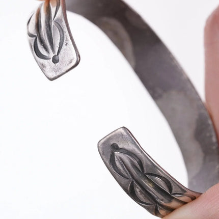 6.375" Antique Navajo Ingot Silver Bracelet - Estate Fresh Austin