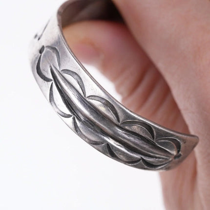 6.375" Antique Navajo Ingot Silver Bracelet - Estate Fresh Austin