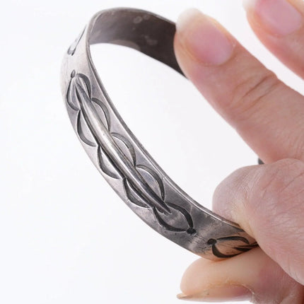 6.375" Antique Navajo Ingot Silver Bracelet - Estate Fresh Austin