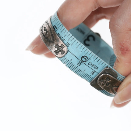 6.375" c1930's Navajo Curio stamped silver arrowhead cuff bracelet - Estate Fresh Austin