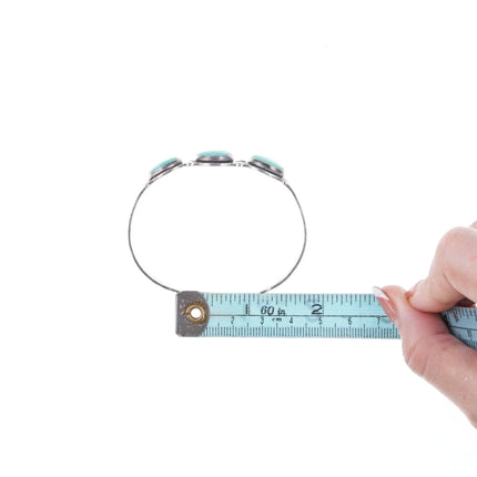 6.375" c1940's Fred Harvey style Sterling Snakes and turquoise bracelet - Estate Fresh Austin