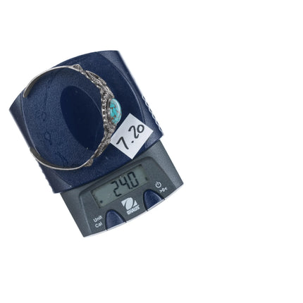 6.375" c1940's Navajo Curio High grade turquoise sterling cuff bracelet - Estate Fresh Austin
