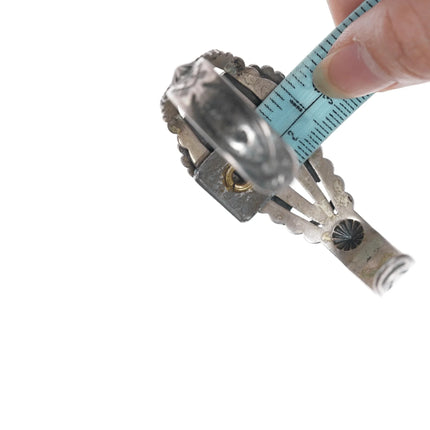 6.375" c1940's Navajo Curio High grade turquoise sterling cuff bracelet - Estate Fresh Austin