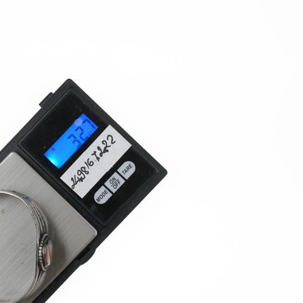 6.375" c1940's Navajo Silver Petrified wood agate cuff bracelet - Estate Fresh Austin