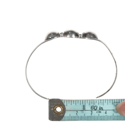 6.375" c1940's Navajo silver stamped cuff bracelet - Estate Fresh Austin