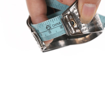 6.375" c1960's Large Navajo silver wide cuff bracelet with turquoise - Estate Fresh Austin