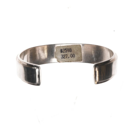 6.375" c1990's Teme Navajo sterling channel inlay cuff bracelet - Estate Fresh Austin