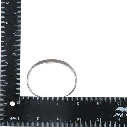 6.375" c1990's Teme Navajo sterling channel inlay cuff bracelet - Estate Fresh Austin