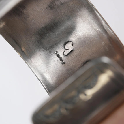 6.375" Charlie John Navajo silver and turquoise cuff bracelet - Estate Fresh Austin