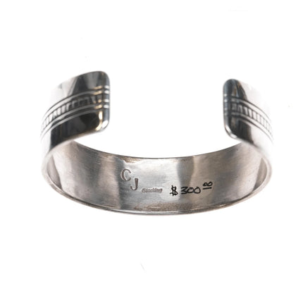 6.375" Charlie John Navajo sterling cuff bracelet - Estate Fresh Austin