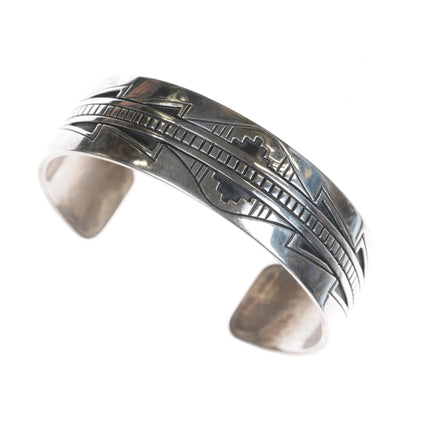 6.375" Charlie John Navajo sterling cuff bracelet - Estate Fresh Austin