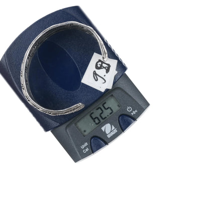 6.375" cSc Vintage Navajo silver twisted wire hand stamped cuff bracelet - Estate Fresh Austin