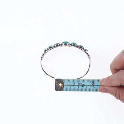 6.375" David Reeves Navajo Heavy Stamped sterling and turquoise bracelet - Estate Fresh Austin