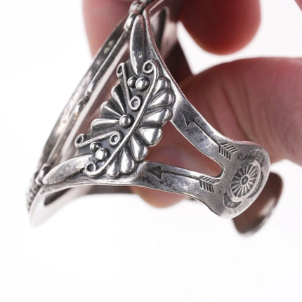 6.375" Fred Harvey Era Sterling and turquoise bracelet - Estate Fresh Austin