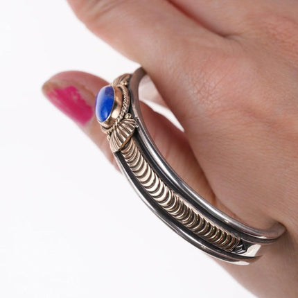 6.375" Gary Reeves (1962-2014) Navajo 14k/Sterling and lapis bracelet - Estate Fresh Austin