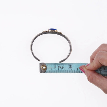 6.375" Gary Reeves (1962-2014) Navajo 14k/Sterling and lapis bracelet - Estate Fresh Austin