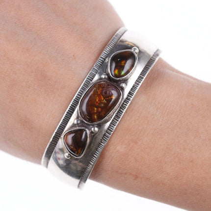 6.375" Highest Quality Native American Sterling and Fire agate bracelet - Estate Fresh Austin