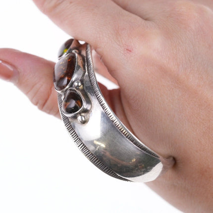6.375" Highest Quality Native American Sterling and Fire agate bracelet - Estate Fresh Austin