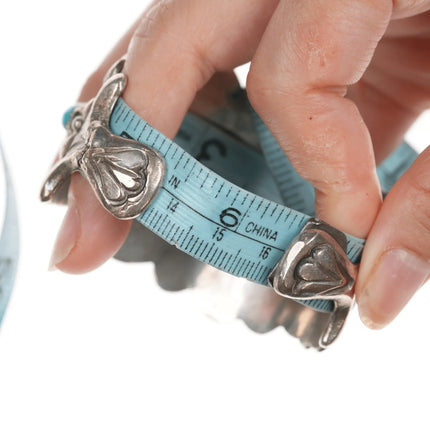 6.375" Horace Iule Zuni (1901-1978) Large silver cuff bracelet with turquoise - Estate Fresh Austin