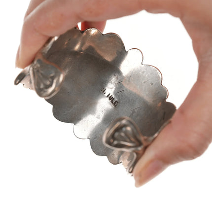 6.375" Horace Iule Zuni (1901-1978) Large silver cuff bracelet with turquoise - Estate Fresh Austin