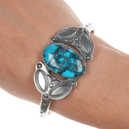 6.375" Ike Wilson Navajo (1901-1942) Ingot High grade turquoise cuff bracelet - Estate Fresh Austin
