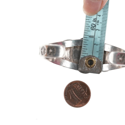 6.375" Ike Wilson Navajo (1901-1942) Ingot silver and turquoise cuff bracelet - Estate Fresh Austin