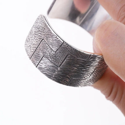 6.375" Jared Chavez San Felipe Sterling silver heavily worked bracelet - Estate Fresh Austin