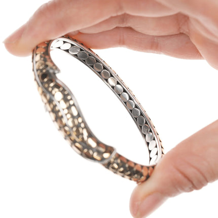 6.375" John Hardy 18k/Sterling Ayu Dot Bangle - Estate Fresh Austin