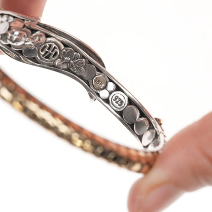 6.375" John Hardy 18k/Sterling Ayu Dot Bangle - Estate Fresh Austin