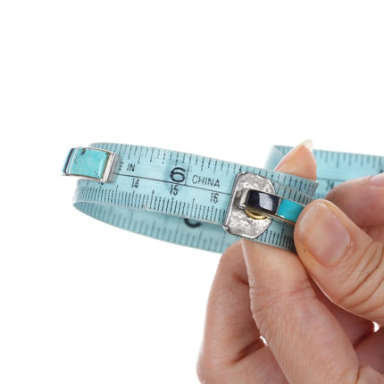 6.375" Kay Yazzie Navajo sterling multi-stone channel inlay cuff bracelet - Estate Fresh Austin