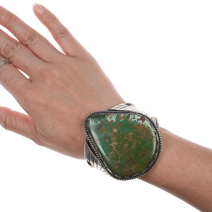 6.375" Large Vintage MT Native American Royston Turquoise cuff bracelet - Estate Fresh Austin