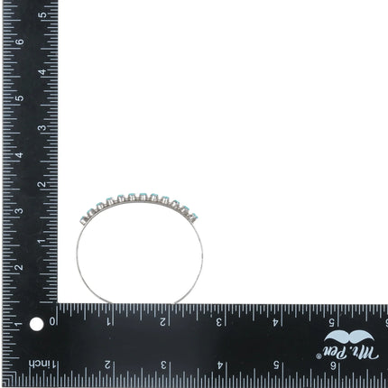 6.375" Lonasee Zuni Vintage sterling carved turquoise cuff bracelet - Estate Fresh Austin