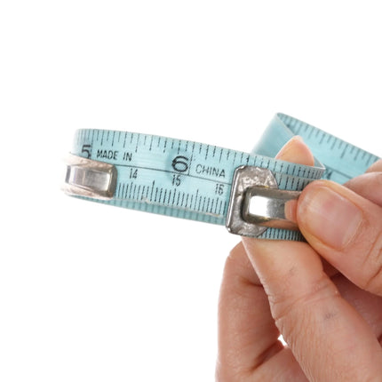 6.375" M Native American Sterling, turquoise, and jet cuff bracelet - Estate Fresh Austin