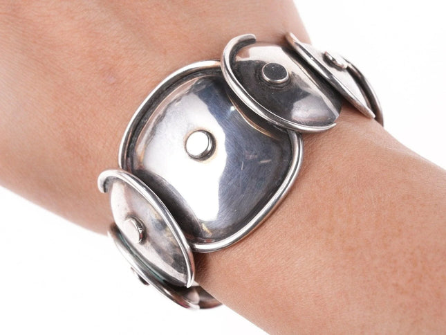 6.375" Manuel Altamirano Mid Century Sterling Armadillo cuff bracelet - Estate Fresh Austin