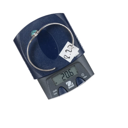 6.375" Mary Cayetineto Navajo hammered sterling cuff bracelet with turquoise - Estate Fresh Austin