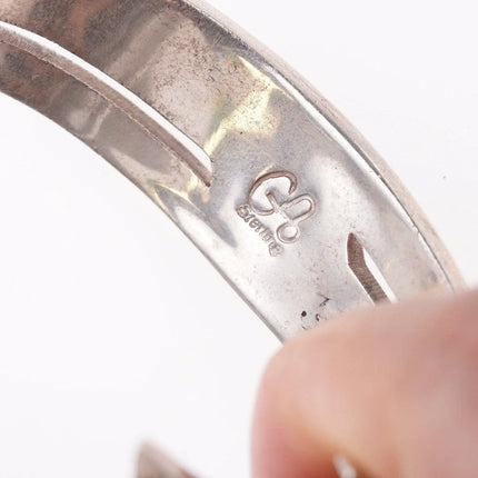 6.375" Navajo Gary Arviso Sterling silver cuff bracelet multi-stone inlay - Estate Fresh Austin