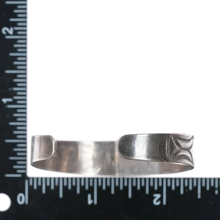 6.375" Navajo Ike Wilson (1900-1942) sterling and turquoise cuff bracelet - Estate Fresh Austin