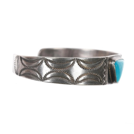 6.375" Navajo Ike Wilson (1900-1942) sterling and turquoise cuff bracelet - Estate Fresh Austin